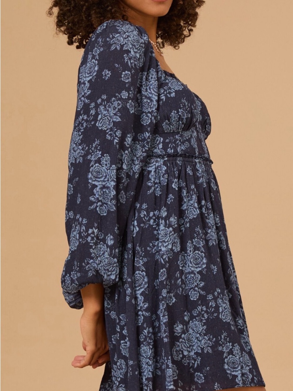 Altar'd‎ State Alina Plus Size Blue Floral Mini Dress Fully Lined XXL